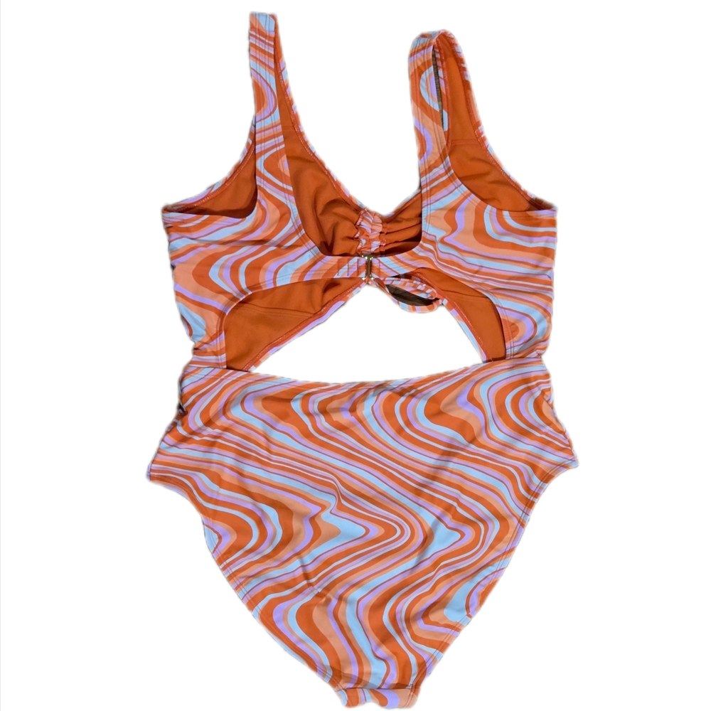 NWOT Trippy Retro Patterned Swimsuit - Picture 3 of 3